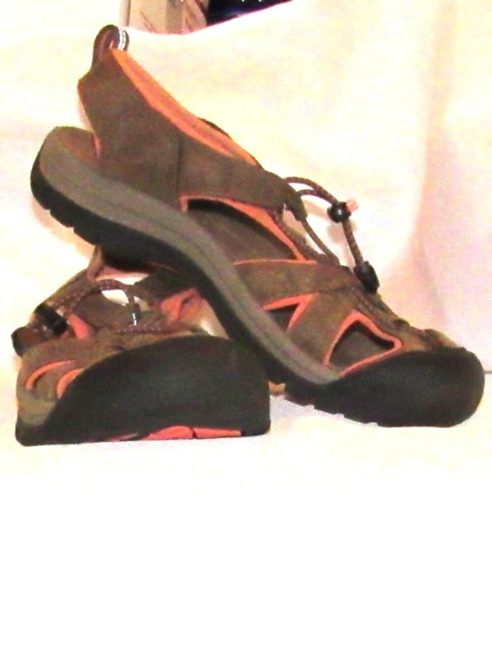 Keen Orange and Brown Venice H2 5210 Sport Sandal Leather Size 8.5 Good Cond